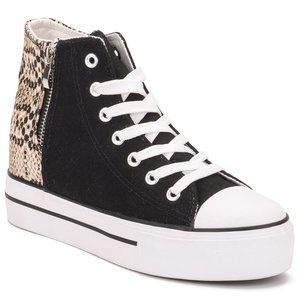 Olivia Miller  CHAMP Black Snake Print High Snea…